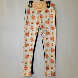 Shosho Kids Leggings - Cream and Orange Cupcake Print